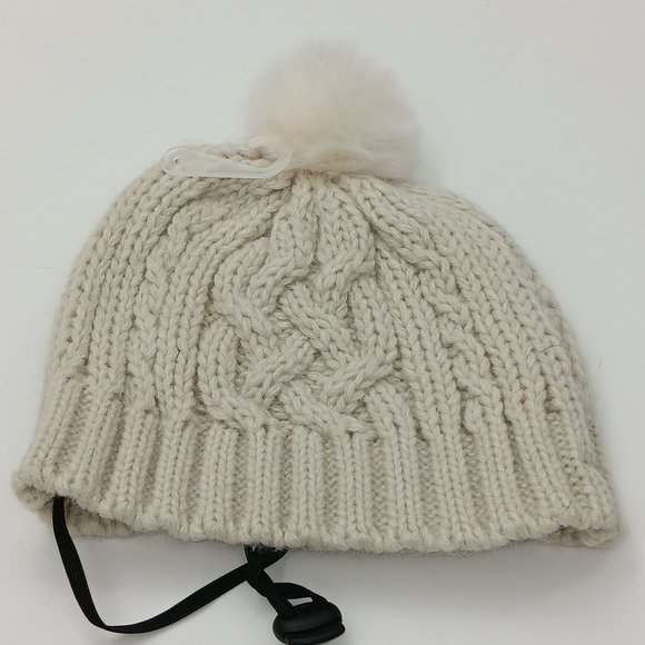 BOOTS&BARKLEY CREAM POM HAT WITH UNDER CHIN STRAP - Picture 9 of 9
